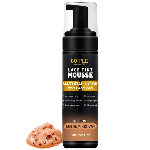 Vista 10 de Mousse de Tinte para Encaje de Pelo Fundido, 6.8 fl oz Mousse de Tinte para Encaje para Mujeres, Pelucas de Encaje, Toupees y Piezas de Cabello
