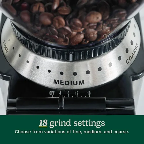 Vista 5 de Cuisinart Molinillo de café, molinillo de café eléctrico automático de un solo toque con fresas y selector de molienda de 18 posiciones, selector