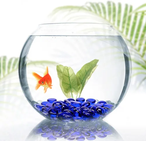 Vista 9 de FUTUREPLUSX Mixed and Dark Blue Flat Glass Marbles Bundle, Decorative Pebbles Gems Vase Fillers for Floral Arrangements, Polished Stones for Fish