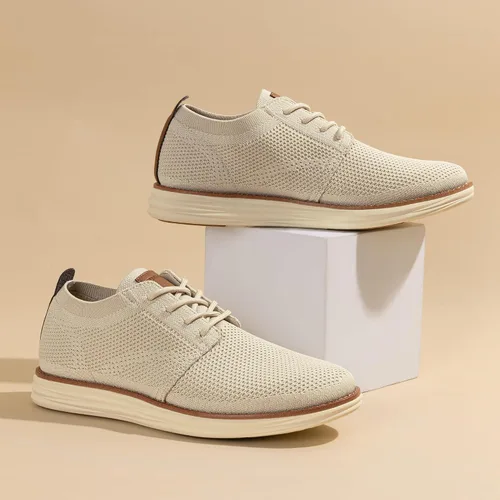 Vista 6 de Bruno Marc Zapatillas de malla para hombre Oxfords ligeras Albaricoque