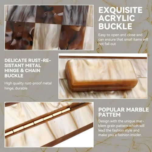 Vista 5 de YYW Monederos y bolsos de mano de acrílico con mármol para mujer, elegante banquete de noche, bolsa de mano