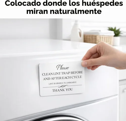 Vista 5 de Señal de trampa de pelusa limpia (imán de 4.75 x 3.5 pulgadas) - Productos Blanco