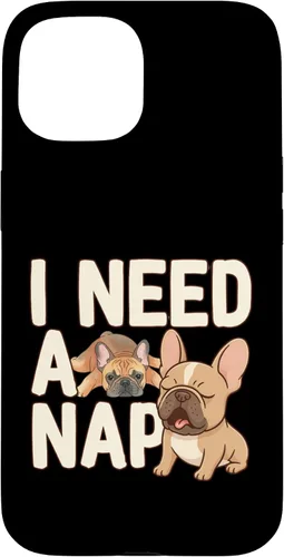 Vista 6 de I Need a Nap Funny French Bulldog Mom Life Tired Parent Case for iPhone 16