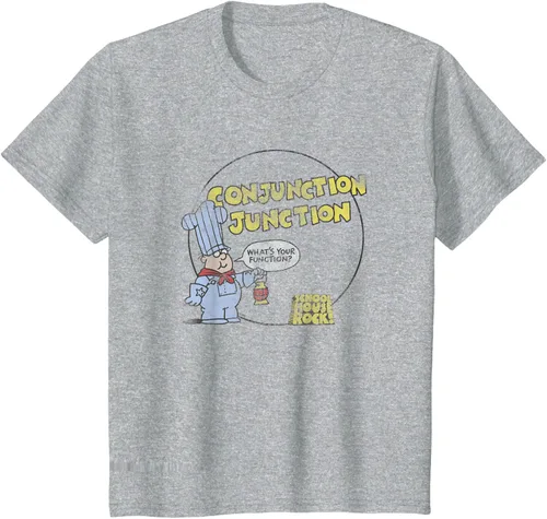Vista 9 de Schoolhouse Rock Conjunction Junction Conductor Retro TV Camiseta Asfalto