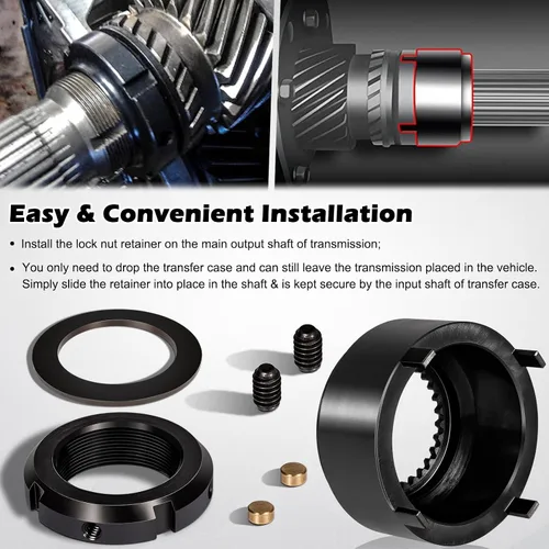 Vista 4 de Bonbo Kit de retención de tuerca de bloqueo de engranaje de 5ª y llave de tuerca de engranaje de 1/2 pulgada para transmisión Dodge Cummins NV4500