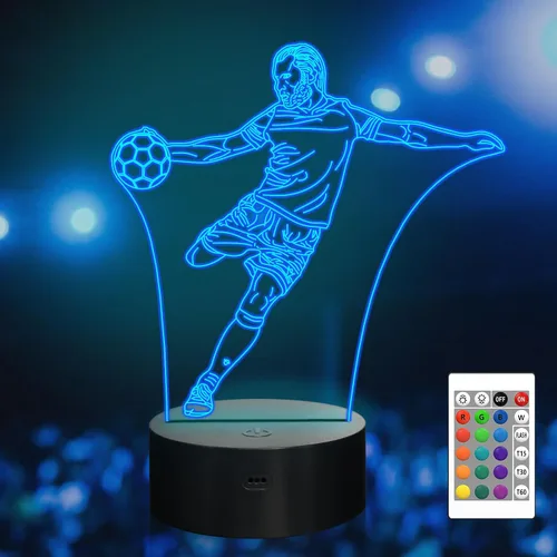 Vista 9 de 3D Ice Hockey Illusion Lamp, Attivolife Hockey Player Optical LED Night Light 16 Colors Changing with Timer Remote Control, Bedroom Home Decor Cool