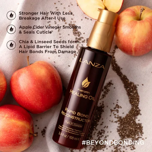 Vista 4 de L'ANZA Rapid Bond Reconstructor - Aceite curativo de queratina para el cuidado del cabello, tratamiento de restauración de bonos, tratamiento