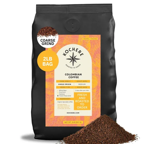 Vista 20 de Café molido colombiano Medellín, granos de café tostado medio de origen único, recién tostado a pedido, café molido orgánico, grado especial