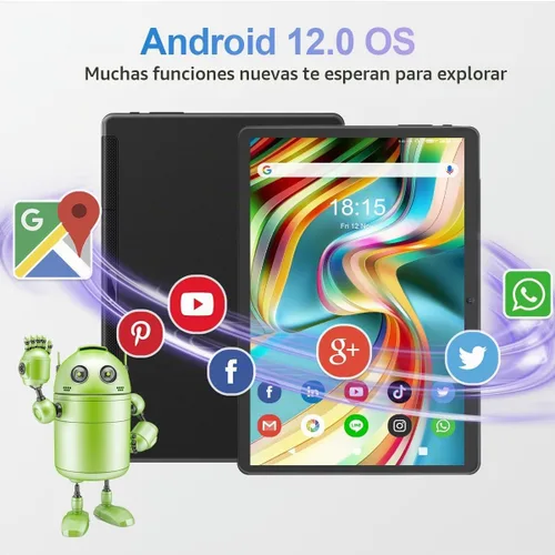 Vista 4 de FEONAL Tablet Tablet Android de 10.1 pulgadas 2025 Última actualización Procesador Octa-Core con 64 GB de almacenamiento, cámara dual de 13MP+5MP