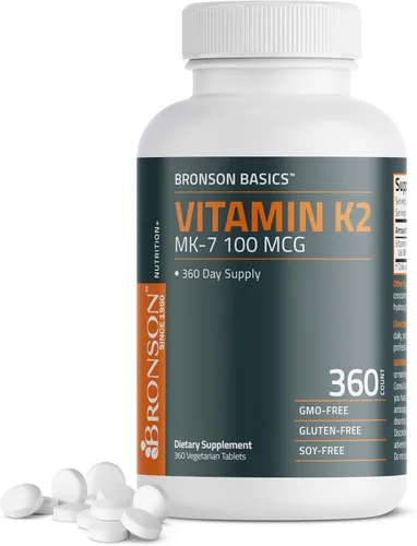 Vista 9 de Bronson Vitamina K2 MK-7 100 MCG, K2 como menaquinona MK7, soporte óseo sin OMG, 120 tabletas