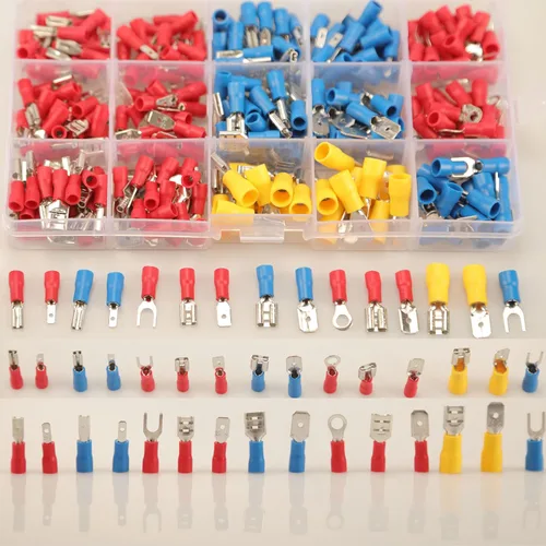 Vista 2 de Feggizuli 280 piezas de conectores de crimpado, kit de conectores macho y hembra de pala de 2.8 mm, 4.8 mm, 6.3 mm, 15 tipos de terminales
