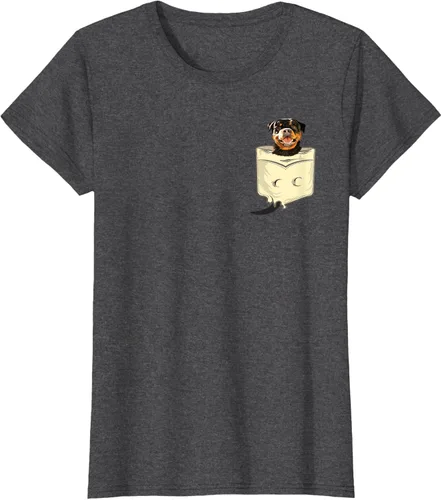Vista 7 de Rottweiler In A Pocket - Camiseta de entrenamiento de cachorros para amantes de los perros, Negro