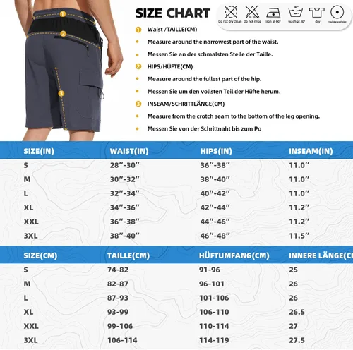 Vista 6 de Hiauspor Pantalones cortos acolchados de ciclismo de montaña para hombre, ajuste holgado, de secado rápido, para ciclismo con 5 bolsillos