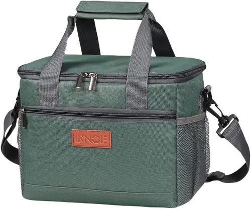 Vista 7 de iknoe Bolsa de almuerzo aislada, bolsa enfriadora plegable de 8.5 L para hombres y mujeres, diseño térmico a prueba de fugas, ideal para oficina