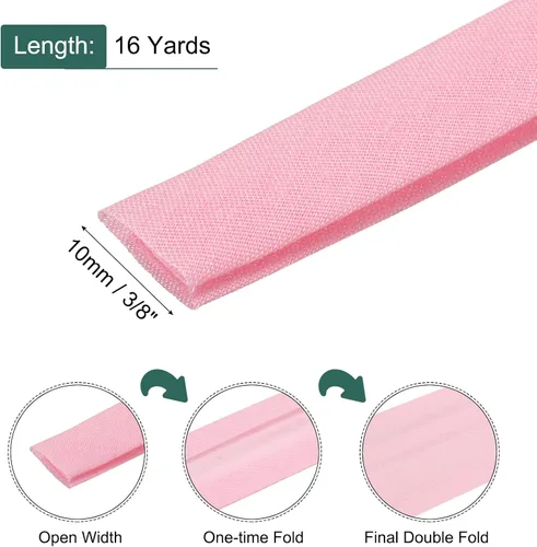 Vista 76 de MECCANIXITY Cinta al bies de doble pliegue de 1/2 pulgada de poliéster continuo a granel para costura, costura, dobladillo, encuadernación y Beige