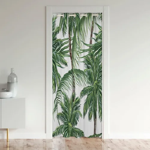 Vista 10 de jejeloiu Cortina opaca con diseño de delfín, bonita cortina de puerta de animales del océano, privacidad hawaiana, decoración de vida marina