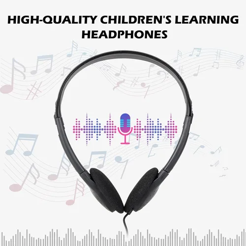 Vista 4 de 50 Pack Bulk Classroom Headphones for Students Kids School Wholesale On-Ear Headphones Class Set with 3.5mm Jack for Chromebook Laptop PC Computer