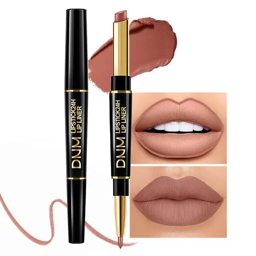 Vista 30 de evpct Juego de 1 lápiz labial y delineador de labios rojo rubí para mujer, kit mate con delineador de labios, manchas de labios duraderas