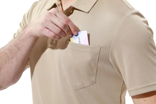 Vista 5 de YSENTO Camisas polo de manga corta con cuello y bolsillo para hombre