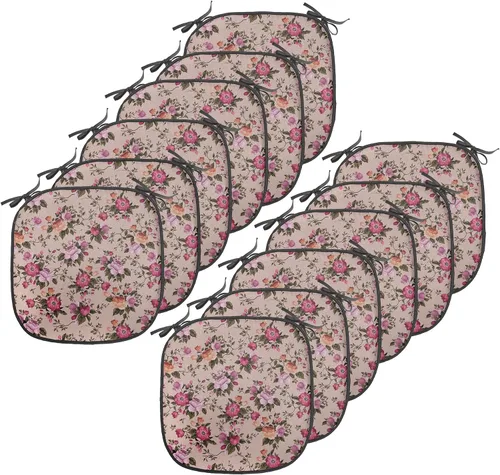 Vista 197 de Ambesonne Flamingo - Cojín de asiento para silla, diseño de fantasía exótica con elementos de vida silvestre hawaiana en colores pastel, acolchado