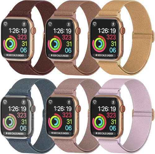 Vista 9 de Correas de nailon para Apple Watch unisex – iWatch 1/2/3/4/5/6/7/8/9/SE/Ultra 2 correas para 1.496 in/1.575 in/1.614 in/1.654 in/1.732 in/1.772