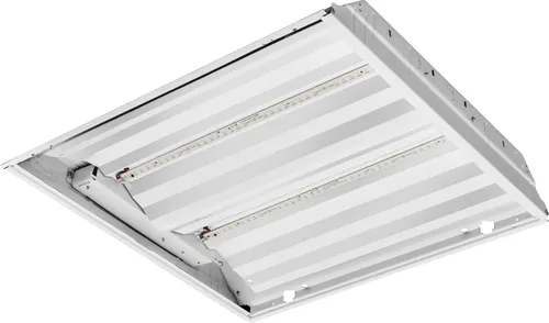 Vista 6 de Lithonia Lighting Luz LED Troffer con lente de 2 x 2, luz LED empotrada de techo con lente prismática para techos de rejilla, 120 voltios, 4000 K