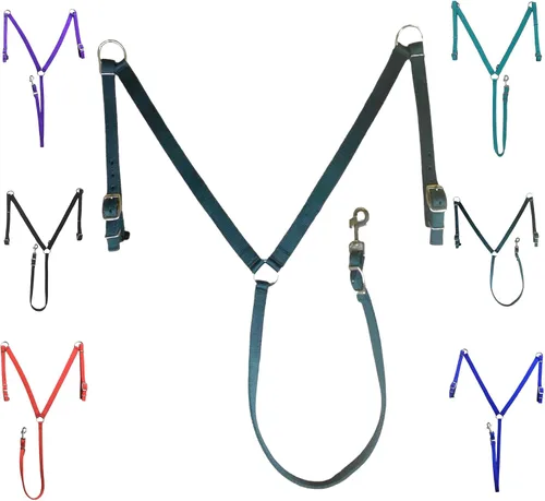 Vista 10 de Majestic Ally Collar de pecho acolchado de nailon para caballos (negro, completo)