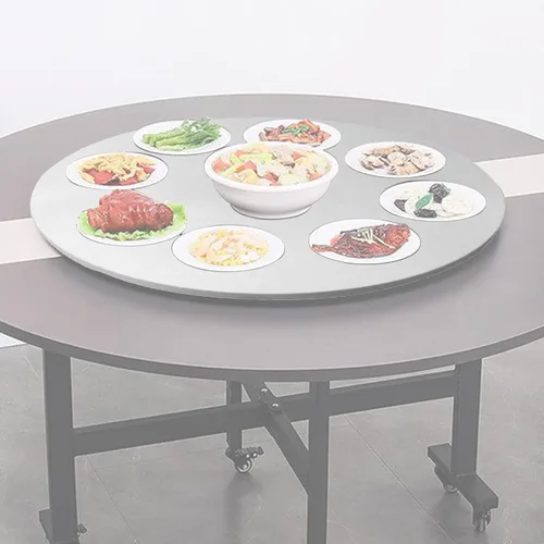 Vista 9 de Tocadiscos de comedor de 80/90/39.4 in, bandeja giratoria para servir, bandeja de servir Lazy Susan, pantalla giratoria para servir, centros
