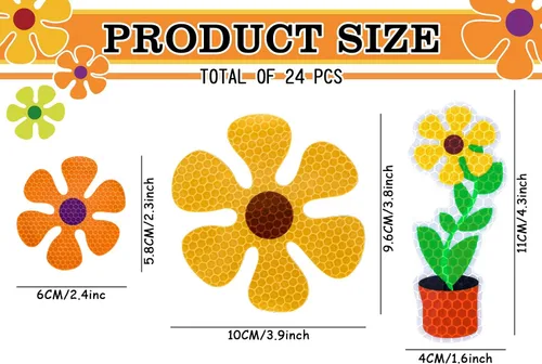 Vista 2 de Whaline 24 calcomanías magnéticas de flores de primavera, calcomanías magnéticas multicolor de flores en maceta, calcomanías magnéticas