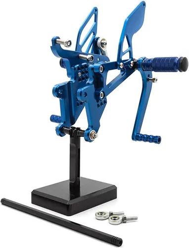 Vista 6 de Krace Juego de estriberas delanteras para motocicleta, reposapiés, pedales de cambio de freno, totalmente ajustables, apto para Yamaha YZF R6