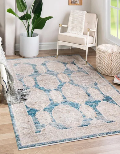 Vista 10 de Unique Loom Lola Collection - Alfombra de área, atrevida (2 pies 2 pulgadas x 3 pies 1 pulgada, rectangular, gris/marfil)