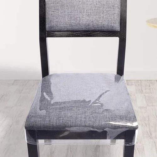 Vista 6 de Konsilsa Fundas impermeables y resistentes a los arañazos para sillas de comedor, fundas de plástico PVC para sillas protectoras transparentes