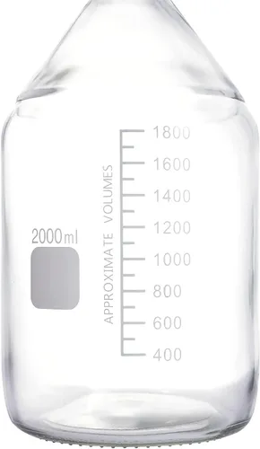 Vista 6 de Botellas redondas de almacenamiento de medios de laboratorio, recipiente de vidrio graduado, GL45, tapa de rosca a prueba de fugas, multiusos