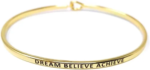 Vista 20 de By you - Brazalete con gancho, pulsera delgada grabada con un mensaje positivo e inspirador