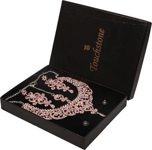 Vista 137 de Conjunto precioso de collar con look real Indian Bollywood, maravillosamente decorado, conjunto de collar adornado para mujer.