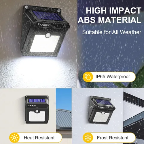 Vista 5 de Upgraded 28 LEDs Wireless Sensor de movimiento solar luz recargable impermeable luces de seguridad Potente Para al aire última intervensión Patio