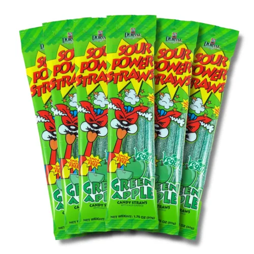 Vista 33 de Sour Power Premium Sorbetes de caramelo surtidos – Los caramelos de pajitas agrias originales desde 1985 – 50 g (Paquete de 6) – Vegano,