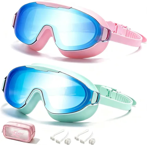 Vista 19 de Gafas de natación, gran angular antivaho y a prueba de fugas UV, gafas de natación de moda para hombres y mujeres
