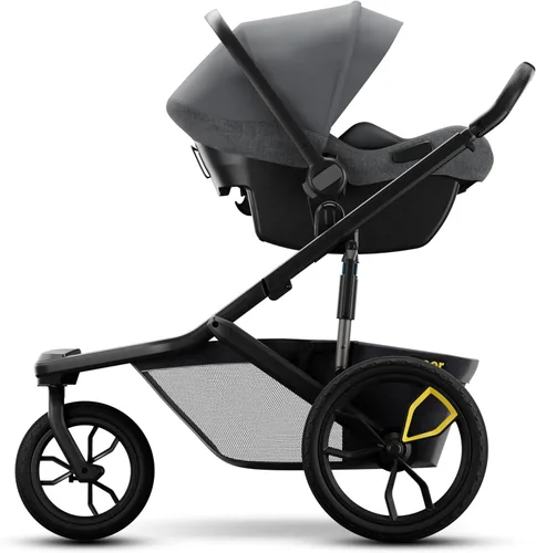Vista 7 de Veer Switch&Jog - Cochecito de correr con empuñaduras de neopreno Cochecito de 3 ruedas todo terreno con asiento Switchback Absorción de golpes