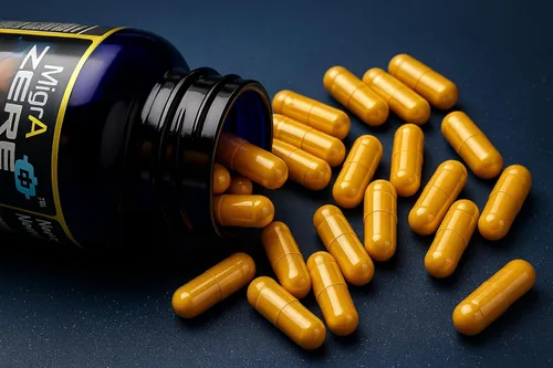 Vista 4 de Alivio de la migraña, fórmula cuádruple con mantequilla sin PA (150 mg), CoQ10 (300 mg), glicinato de magnesio (300 mg), riboflavina de alta dosis
