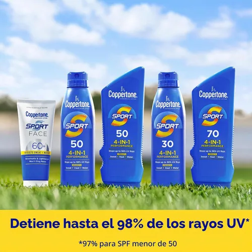 Vista 5 de Coppertone Sport Face Sunscreen Lotion SPF 60+, protector solar resistente al agua con amplio espectro SPF 60+, ligero y transpirable, tubo de 2.5