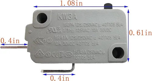 Vista 3 de Interruptor de puerta de horno de microondas KW3A 16A 125/250V Interbloqueo de puerta (2 normalmente abiertos y 1 normalmente cerrado)