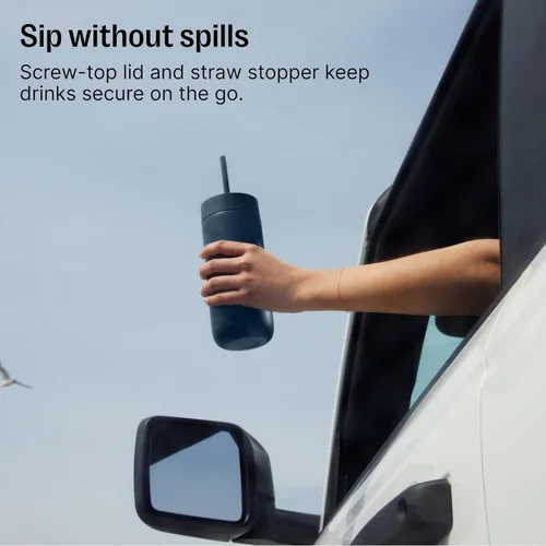 Vista 6 de Fellow Carter - Vaso de cerámica fría con forro de 16 onzas con tapa con popote, sin BPA No Metallic Taste, Cold 18 Hours, Stainless Steel