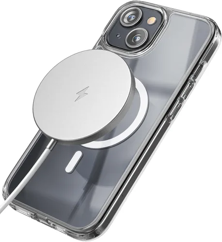 Vista 9 de ENCASED Funda magnética transparente 2 en 1 para iPhone 15 con cargador inalámbrico incluido (transparente) compatible con MagSafe