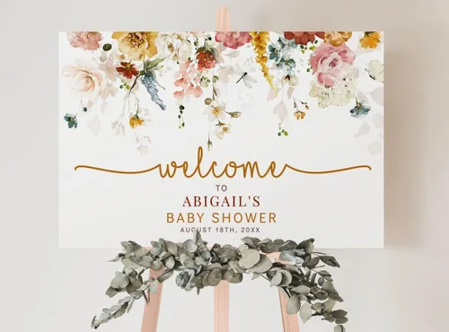 Vista 16 de Letreros de bienvenida personalizados para bebés, decoración de letrero de vegetación editable, plástico