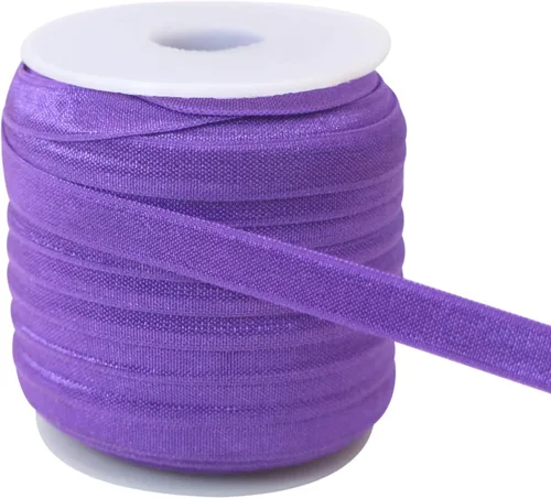Vista 14 de Banda elástica de satén para coser de 3/8 pulgadas, rollo de cinta elástica brillante con cordón elástico plano para ligar el cabello, diadema