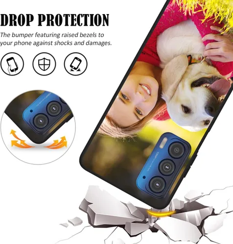 Vista 5 de Funda personalizada para Motorola Edge 2021 con nombre de texto y foto, diseño personalizado Edge2021 para teléfono móvil/smartphone/teléfono móvil