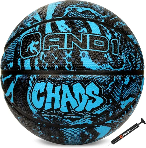 Vista 11 de AND1 Chaos Basketball: balón de goma de tamaño reglamentario oficial 7 (29.5 pulgadas), construcción de canal profundo, hecho