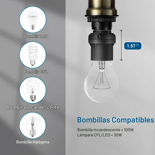 Vista 6 de DEWENWILS Enchufe Sensor de Luz, Enchufe Sensor de Atardecer a Amanecer E26 E27, Enchufe de Bombilla para Luminarias, Compatible con Bombillas Negro