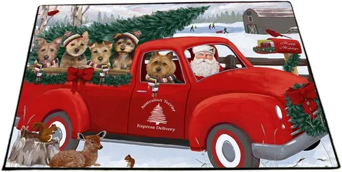 Vista 21 de Doggie of the Day Australian Terrier Dogs Floor Mat - 4th of July Independence Day - Best Dog Doormat - Protector Decor - Unique Portrait Art